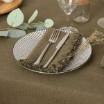 Lot de 2 serviettes de table Maha coton vert kaki 40x40 cm Atmosp ra créateur d'intérieur Kaki