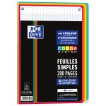 Oxford Feuilles Simples A4 Perforées 200 Pages Grands Carreaux Seyès - L'unité