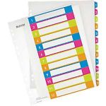 Leitz 1244-00-00 - Intercalaires 1-12 12 positions format A4 Maxi en PP translucide touches couleurs