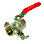 sferaco Vanne &agrave; sph&egrave;re laiton purge PN25 B&acirc;timent FF 1/2'' poign&eacute;e acier plate - 58