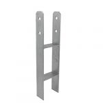 GeZu Impex Support de poteau H Galvanisé à chaud 81 x 400 mm ancre platine bois pied poteaux clôture