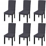 VidaXL Housse de chaise droite extensible 6 pcs anthracite