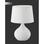 Trio Reality, Lampe de table, Martin 1xE14, max.40,0 W Tissu, Blanc, Corps: C&eacute;ramique, Blanc &Oslash;:20,0cm, H:29,0cm IP20,Interrupteur de cordon