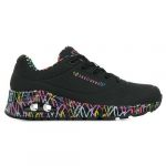 Skechers UNO Loving Love, Basket Femme, Noir, 36 EU