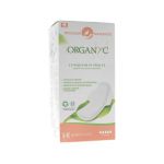 Organyc Compresses post-partum, grandes compresses confortables pour les journées à flux moyen, fabriquées en coton biologique certifié