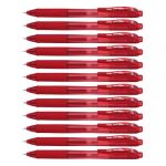 Pentel EnergelX Lot de 12 Rollers gel rétractable pointe 0,5 mm Rouge