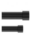 Umbra CAPPA Double tringle à rideaux extensible avec fixations, Noir brossé, 168-305cm