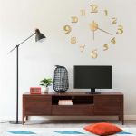VidaXL Horloge murale 3D Design moderne Dor? 100 cm XXL