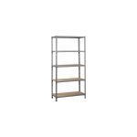 Simon Rack Etag&egrave;re 5 niveaux 750 Kg L. 1000 x Ht. 2000 x P. 500 mm KIT MADERCLICK PLUS 5/500 GRIS FONCE/BOIS - 338100025201055 - Simonclick
