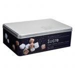 Boite alimentaire Relief II morceaux de sucre 20 2 x 13 2 x 6 7 cm Fer et étain Noir
