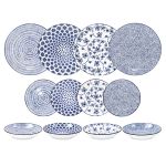 Ibili Service d'assiettes Armonia Bleu 12 pièces
