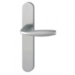 Hoppe Ensemble de porte sur plaque New york Bec de cane aspect inox F9 - 1810/300M - entr.195mm - 3282007