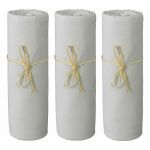 P'tit Basile Lot x 3 Draps Housse bébé jersey en coton Bio - 60x120 cm - Gris perle - Coton oeko-tex peigné de qualité supérieure - Elastique tout autour et bonnets aux 4 coins.