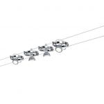 Paulmann 94144 Système de câbles Cardan, max. 4x10W, GU5,3 Chrome mat/Chrome, 230/12V, 80VA, Métal