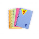 Clairefontaine Cahiers à reliure spiralée 90 Feuilles à réglure 5 pcs