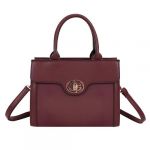 Sac &agrave; Main pour Femme Vionna Bi-Mati&egrave;re avec Anses Rigides et Fermoir Tournant Gallantry Bordeaux