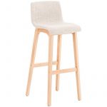 CLP Tabouret de bar Hoover en tissu nature, crème crème, hauteur de l assise