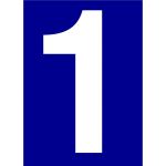 Novap 4004013 Num&eacute;ro de rue pr&eacute; adh&eacute;sif Chiffre 1, Bleu