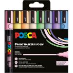 Posca Marqueurs - PC5M - 8 Couleurs pastel - Pointe moyenne - Indélébile