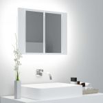 VidaXL Armoire de salle de bain &agrave; miroir &agrave; LED Blanc 60x12x45 cm