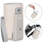 Lionelo Thermup Go Plus - Chauffe-Biberon Portable- Sans BPA - 38-50 &deg;C - Charge USB - Batterie jusqu&rsquo;&agrave; 8 h - Beige