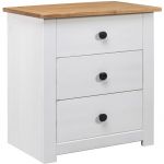 VidaXL Table de chevet Blanc 46x40x57 cm Pin Assortiment Panama