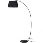 Homcom Lampe lampadaire à arc salon courbée - Lampe arceau moderne en métal - Lampadaire sur pied métal lin noir 47x105x190cm Noir