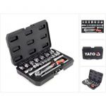 Yato YT-38561 Jeu de Douilles en Coffret 22 Pièces avec Cliquet 3/8"