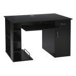 Homcom Bureau informatique multimédia multi-rangements avec étagère tiroir tablette clavier MDF 120 x 60 x 74 cm noir 120x60x74cm Noir