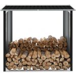 VidaXL Abri de Stockage à Bois Acier galvanisé 172x91x154cm Anthracite
