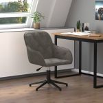 VidaXL Chaise pivotante de bureau Gris fonc&eacute; Velours - Gris fonc&eacute;