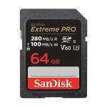 Sandisk Carte m&eacute;moire SD Extreme Pro 64 Go, 280/100MB/s,V60,C10,UHS-II,U3