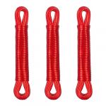 Relaxdays Lot de 3 Cordes &agrave; Linge, 20 m, Noyau en Polyester, PVC, Extra Solide, &agrave; Tendre, Rouge