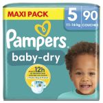 Pampers Couches B&eacute;b&eacute; Baby-dry 11 - 16 Kg Taille 5 - Le Pack De 90 Couches