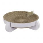 Kerbl Corbeille griffoir Platinum 35x35x10cm, avec Catnip, blanc