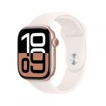 Apple Watch Series 10 GPS 46mm Boîtier en Aluminium Rose Gold avec Bracelet Sport Rose Tendre - S/M