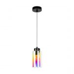 Meno Lampe pendante Métal noir Verre multicolore