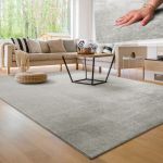 Paco Home Tapis de salon Unicolore Lavable Pile courte et douce 80x150 cm, Argent