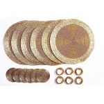 Penguin Home Ensemble de sous-Verres, Ronds de Serviette et Sets Table Ronds Perles Verre 18 Pièces, Or