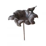 La Grande Prairie Mangeoire ? oiseaux en fonte Fleur 24 x 100 cm marron - marron