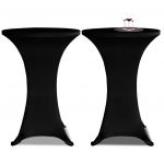 VidaXL Housses élastiques de table Ø 80 cm Noir 2 pcs
