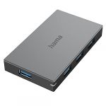 Hama Hub USB multiport Data (USB 3.0, 4 Ports, Vitesse de Transfert Super Speed 5 Gbit/s, Charge Rapide, Garantie 10 Ans, Plug & Play, avec c&acirc;ble et Bloc Secteur) Anthracite