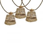 Lumisky Guirlande d'ext&eacute;rieur Rotin et corde Beige 8m