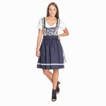 Dirndl Femmes Costume Oktoberfest MIESEPETER bleu