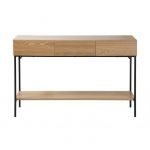 Calicosy Console 3 tiroirs avec 1 tablette d&eacute;cor bois et m&eacute;tal L120 cm TESSA