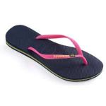 Havaianas Slim Brasil Logo, Tongs Femme Bleu (Bleu Marin) 37/38 EU