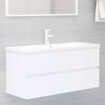 VidaXL Armoire d'évier Blanc 100x38,5x45 cm Aggloméré