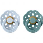 BIBS Boheme Natural Rubber Size 1: 0+ months tétine Baby Blue / Island Sea 2 pcs