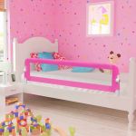 VidaXL 2x Barrière de Lit de Sécurité pour Tout-Petits Rose Chambre à Coucher