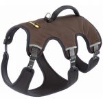 Ferplast Harnais ergonomique pour chiens de taille moyenne-grande ERGOTREKKING P MEDIUM, fermeture par micro-regulation, rembourrage souple, réflechissant, idéal pour les excursions, Marron